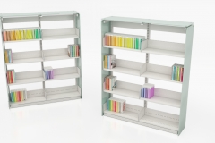 Ven-Rez Custom Library Shelving - Glass End Panels Countertop